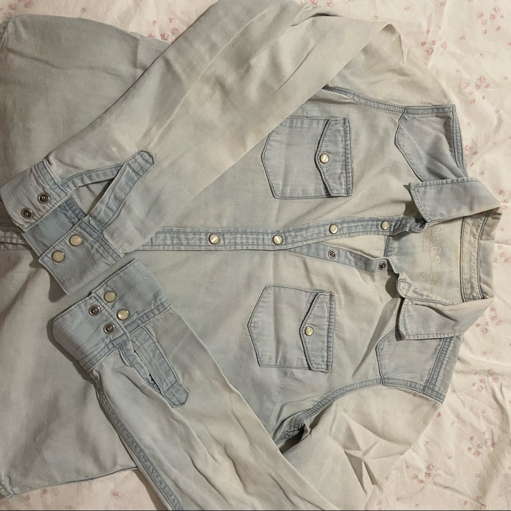Sun bleached style denim top